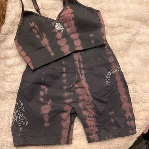 Darc Sport Black and Pink Sports Bra and Shorts